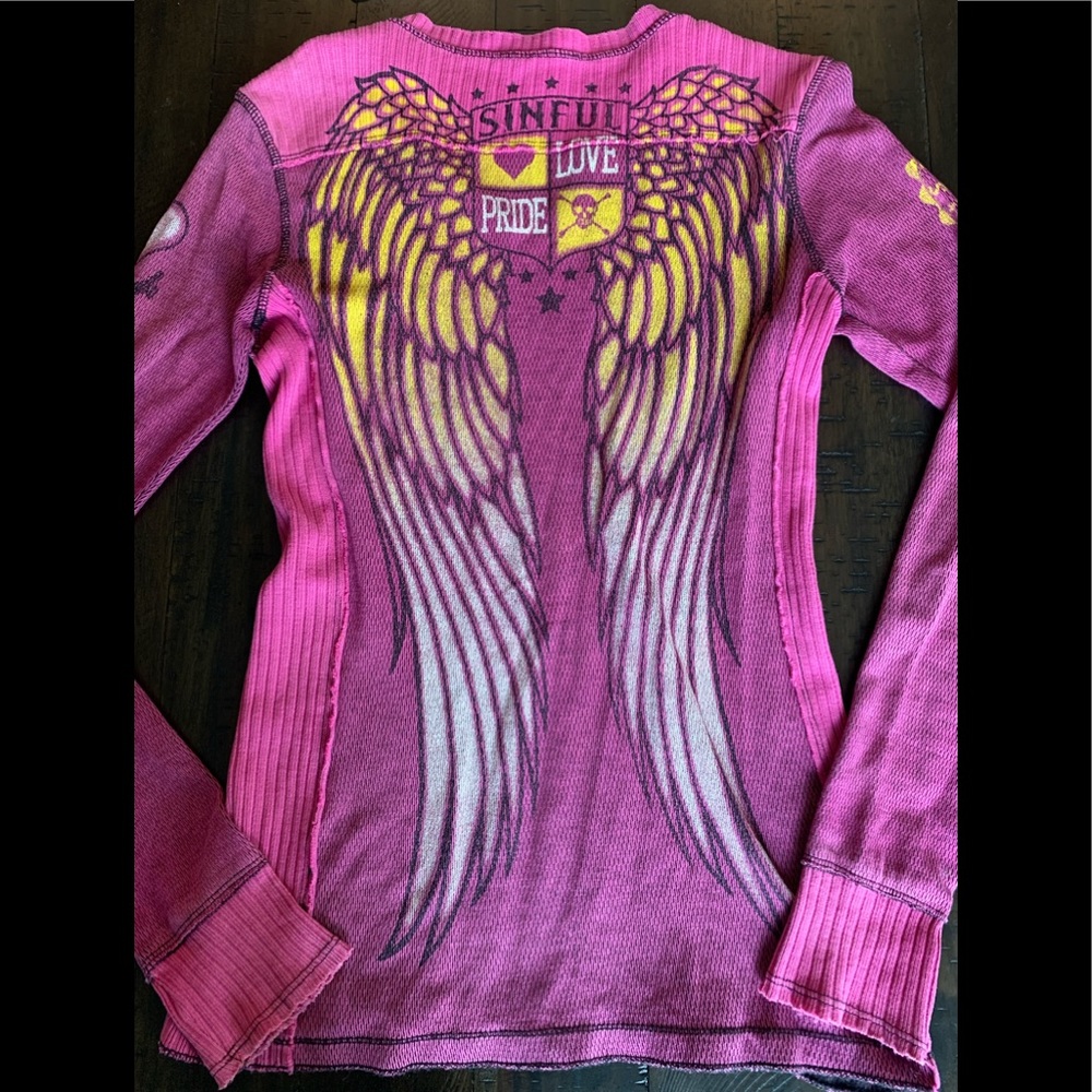 💜Sinful by Affliction Sweater size S and reversible💜